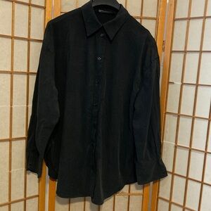Zara women’s  Black Casual long sleeves Button-Down blouse